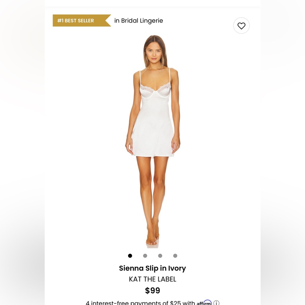 Kat The Label Sienna Slip in Ivory